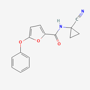 molecular formula C15H12N2O3 B2569835 N-(1-Cyanocyclopropyl)-5-phenoxyfuran-2-carboxamide CAS No. 1436175-25-5