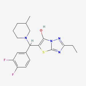 molecular formula C19H22F2N4OS B2569845 5-((3,4-Difluorophenyl)(3-methylpiperidin-1-yl)methyl)-2-ethylthiazolo[3,2-b][1,2,4]triazol-6-ol CAS No. 886905-62-0