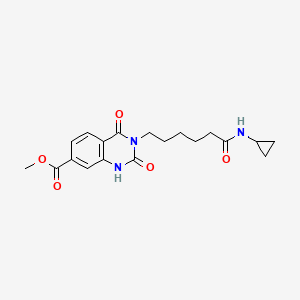 molecular formula C19H23N3O5 B2569865 methyl 3-[5-(cyclopropylcarbamoyl)pentyl]-2,4-dioxo-1,2,3,4-tetrahydroquinazoline-7-carboxylate CAS No. 896386-41-7