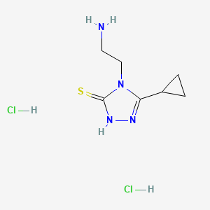 molecular formula C7H14Cl2N4S B2569881 4-(2-aminoethyl)-5-cyclopropyl-4H-1,2,4-triazole-3-thiol dihydrochloride CAS No. 2094139-19-0