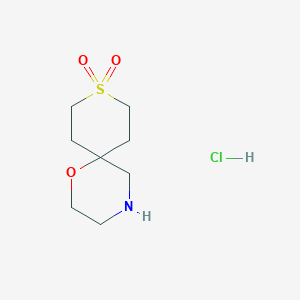 molecular formula C8H16ClNO3S B2569882 1-Oxa-9-thia-4-azaspiro[5.5]undecane 9,9-dioxide hydrochloride CAS No. 2172554-83-3