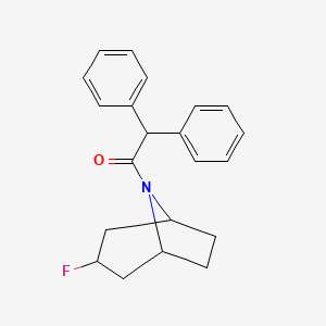 molecular formula C21H22FNO B2569886 1-{3-Fluoro-8-azabicyclo[3.2.1]octan-8-yl}-2,2-diphenylethan-1-one CAS No. 2320466-61-1