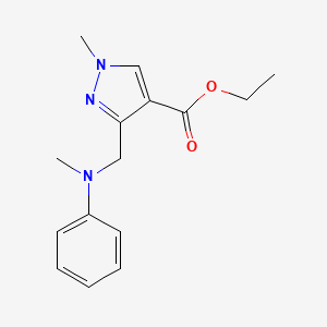 molecular formula C15H19N3O2 B2569905 ethyl 1-methyl-3-{[methyl(phenyl)amino]methyl}-1H-pyrazole-4-carboxylate CAS No. 1975118-46-7