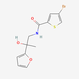 molecular formula C12H12BrNO3S B2569922 4-bromo-N-[2-(furan-2-yl)-2-hydroxypropyl]thiophene-2-carboxamide CAS No. 1795443-04-7