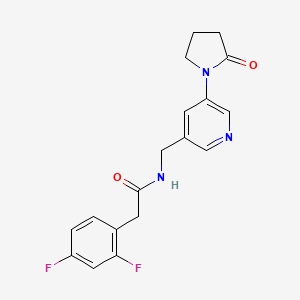 molecular formula C18H17F2N3O2 B2569927 2-(2,4-difluorophenyl)-N-((5-(2-oxopyrrolidin-1-yl)pyridin-3-yl)methyl)acetamide CAS No. 2034388-07-1