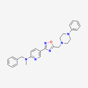 molecular formula C26H28N6O B2569932 N-benzyl-N-methyl-5-{5-[(4-phenylpiperazin-1-yl)methyl]-1,2,4-oxadiazol-3-yl}pyridin-2-amine CAS No. 1251556-48-5