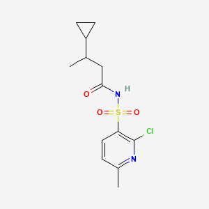 molecular formula C13H17ClN2O3S B2569936 N-(2-Chloro-6-methylpyridin-3-yl)sulfonyl-3-cyclopropylbutanamide CAS No. 2418671-33-5