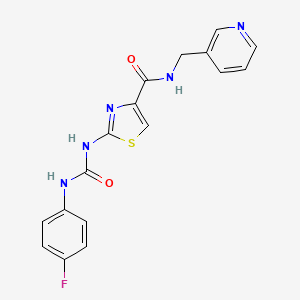 molecular formula C17H14FN5O2S B2569950 2-(3-(4-fluorophenyl)ureido)-N-(pyridin-3-ylmethyl)thiazole-4-carboxamide CAS No. 941988-88-1
