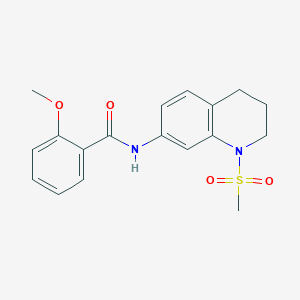 molecular formula C18H20N2O4S B2569969 N-(1-methanesulfonyl-1,2,3,4-tetrahydroquinolin-7-yl)-2-methoxybenzamide CAS No. 946350-47-6