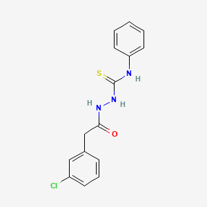 molecular formula C15H14ClN3OS B2569972 1-(2-(3-Chlorophenyl)acetyl)-4-phenylthiosemicarbazide CAS No. 1023505-32-9