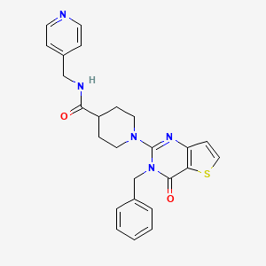 molecular formula C25H25N5O2S B2569998 1-{3-benzyl-4-oxo-3H,4H-thieno[3,2-d]pyrimidin-2-yl}-N-[(pyridin-4-yl)methyl]piperidine-4-carboxamide CAS No. 1184971-35-4