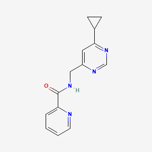 molecular formula C14H14N4O B2570067 N-[(6-cyclopropylpyrimidin-4-yl)methyl]pyridine-2-carboxamide CAS No. 2175979-24-3