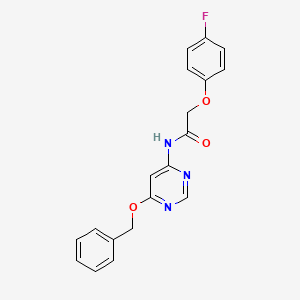 molecular formula C19H16FN3O3 B2570085 N-(6-(benzyloxy)pyrimidin-4-yl)-2-(4-fluorophenoxy)acetamide CAS No. 1396764-76-3