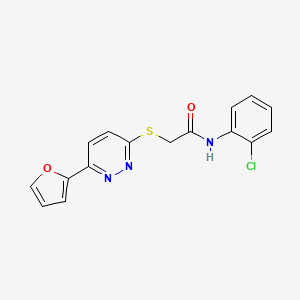 molecular formula C16H12ClN3O2S B2570096 N-(2-chlorophenyl)-2-((6-(furan-2-yl)pyridazin-3-yl)thio)acetamide CAS No. 922891-72-3
