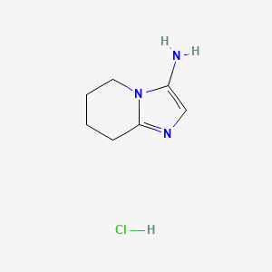 molecular formula C7H12ClN3 B2570101 5,6,7,8-Tetrahydroimidazo[1,2-a]pyridin-3-amine hydrochloride CAS No. 1820665-18-6