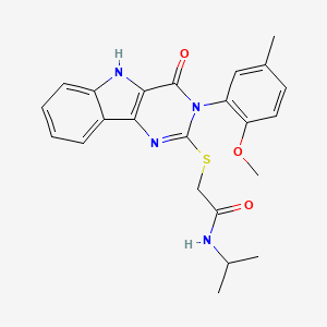 N-isopropyl-2-((3-(2-methoxy-5-methylphenyl)-4-oxo-4,5-dihydro-3H-pyrimido[5,4-b]indol-2-yl)thio)acetamide