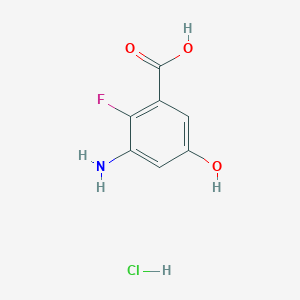 molecular formula C7H7ClFNO3 B2570129 3-Amino-2-fluoro-5-hydroxybenzoic acid hydrochloride CAS No. 2229436-90-0