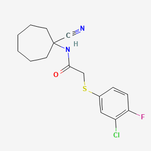 2-[(3-chloro-4-fluorophenyl)sulfanyl]-N-(1-cyanocycloheptyl)acetamide