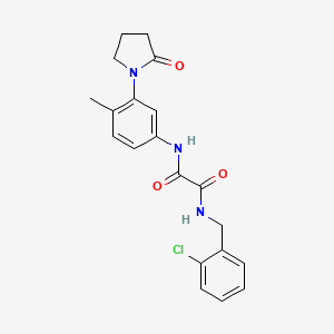 molecular formula C20H20ClN3O3 B2570150 N1-(2-chlorobenzyl)-N2-(4-methyl-3-(2-oxopyrrolidin-1-yl)phenyl)oxalamide CAS No. 942012-50-2