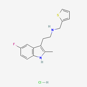 molecular formula C16H18ClFN2S B2570176 [2-(5-fluoro-2-methyl-1H-indol-3-yl)ethyl][(thiophen-2-yl)methyl]amine hydrochloride CAS No. 1351623-10-3