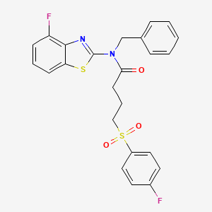 molecular formula C24H20F2N2O3S2 B2570186 N-benzyl-N-(4-fluoro-1,3-benzothiazol-2-yl)-4-(4-fluorobenzenesulfonyl)butanamide CAS No. 941907-44-4