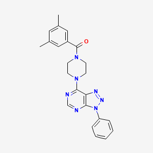 molecular formula C23H23N7O B2570194 1-(3,5-dimethylbenzoyl)-4-{3-phenyl-3H-[1,2,3]triazolo[4,5-d]pyrimidin-7-yl}piperazine CAS No. 920177-32-8