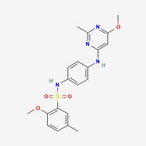 2-methoxy-N-(4-((6-methoxy-2-methylpyrimidin-4-yl)amino)phenyl)-5-methylbenzenesulfonamide