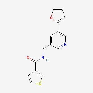 N-((5-(furan-2-yl)pyridin-3-yl)methyl)thiophene-3-carboxamide