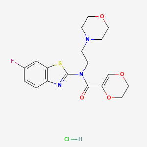 N-(6-fluorobenzo[d]thiazol-2-yl)-N-(2-morpholinoethyl)-5,6-dihydro-1,4-dioxine-2-carboxamide hydrochloride