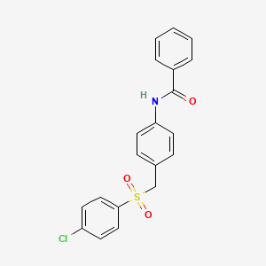 molecular formula C20H16ClNO3S B2570223 N-{4-[(4-chlorobenzenesulfonyl)methyl]phenyl}benzamide CAS No. 1354448-67-1