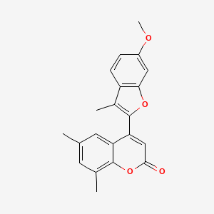 4-(6-Methoxy-3-methyl-1-benzofuran-2-yl)-6,8-dimethylchromen-2-one