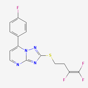 molecular formula C15H10F4N4S B2570250 7-(4-Fluorophenyl)[1,2,4]triazolo[1,5-a]pyrimidin-2-yl 3,4,4-trifluoro-3-butenyl sulfide CAS No. 478043-72-0