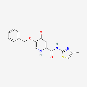 molecular formula C17H15N3O3S B2570251 5-(benzyloxy)-N-(4-methylthiazol-2-yl)-4-oxo-1,4-dihydropyridine-2-carboxamide CAS No. 1021261-25-5