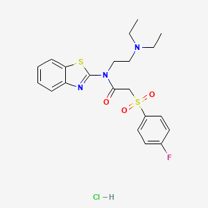 N-(benzo[d]thiazol-2-yl)-N-(2-(diethylamino)ethyl)-2-((4-fluorophenyl)sulfonyl)acetamide hydrochloride