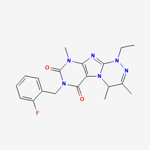 1-ethyl-7-(2-fluorobenzyl)-3,4,9-trimethyl-1,4-dihydro-[1,2,4]triazino[3,4-f]purine-6,8(7H,9H)-dione