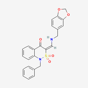 (E)-3-(((benzo[d][1,3]dioxol-5-ylmethyl)amino)methylene)-1-benzyl-1H-benzo[c][1,2]thiazin-4(3H)-one 2,2-dioxide