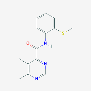 5,6-Dimethyl-N-(2-methylsulfanylphenyl)pyrimidine-4-carboxamide