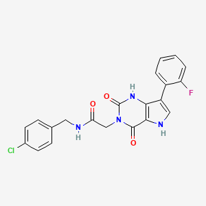 N-(4-chlorobenzyl)-2-(7-(2-fluorophenyl)-2,4-dioxo-1H-pyrrolo[3,2-d]pyrimidin-3(2H,4H,5H)-yl)acetamide