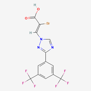 2-Propenoic acid, 3-[3-[3,5-bis(trifluoromethyl)phenyl]-1H-1,2,4-triazol-1-yl]-2-bromo-, (2Z)-