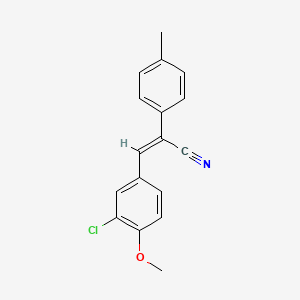 molecular formula C17H14ClNO B2570309 (2Z)-3-(3-chloro-4-methoxyphenyl)-2-(4-methylphenyl)prop-2-enenitrile CAS No. 861207-92-3