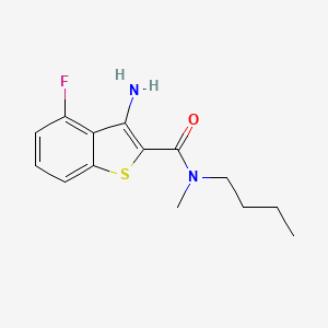 molecular formula C14H17FN2OS B2570313 3-amino-N-butyl-4-fluoro-N-methyl-1-benzothiophene-2-carboxamide CAS No. 1538151-93-7