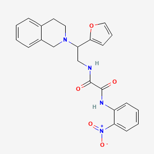molecular formula C23H22N4O5 B2570314 N1-(2-(3,4-dihydroisoquinolin-2(1H)-yl)-2-(furan-2-yl)ethyl)-N2-(2-nitrophenyl)oxalamide CAS No. 898417-02-2