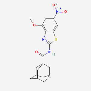 molecular formula C19H21N3O4S B2570319 N-(4-methoxy-6-nitro-1,3-benzothiazol-2-yl)adamantane-1-carboxamide CAS No. 329905-39-7