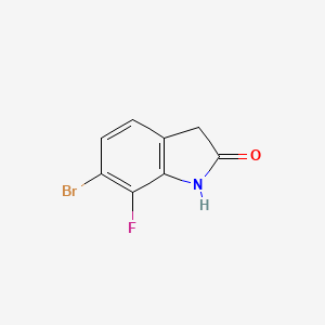 molecular formula C8H5BrFNO B2570322 6-Bromo-7-fluoroindolin-2-one CAS No. 1415580-09-4