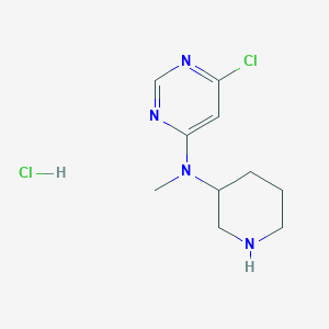 molecular formula C10H16Cl2N4 B2570323 (6-Chloro-pyrimidin-4-yl)-methyl-piperidin-3-yl-amine hydrochloride CAS No. 1261230-55-0