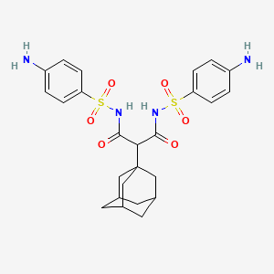 molecular formula C25H30N4O6S2 B2570324 2-(Adamantan-1-YL)-N,N'-bis(4-aminobenzenesulfonyl)propanediamide CAS No. 923194-36-9