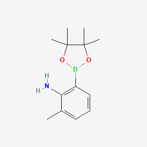 molecular formula C13H20BNO2 B2570326 2-Methyl-6-(tetramethyl-1,3,2-dioxaborolan-2-yl)aniline CAS No. 2223047-06-9