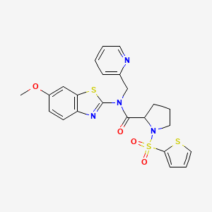 N-(6-methoxybenzo[d]thiazol-2-yl)-N-(pyridin-2-ylmethyl)-1-(thiophen-2-ylsulfonyl)pyrrolidine-2-carboxamide