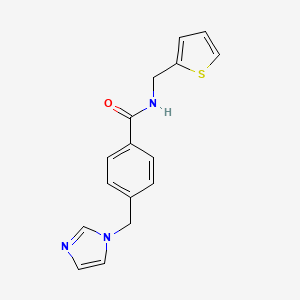 molecular formula C16H15N3OS B2570336 4-[(1H-咪唑-1-基)甲基]-N-[(噻吩-2-基)甲基]苯甲酰胺 CAS No. 1147736-42-2