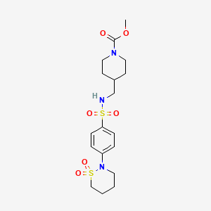Methyl 4-((4-(1,1-dioxido-1,2-thiazinan-2-yl)phenylsulfonamido)methyl)piperidine-1-carboxylate